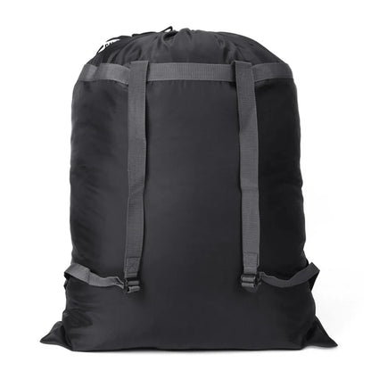 Large Heavy-Duty Polyester Laundry Bag — Drawstring Backpack for School & Camping
