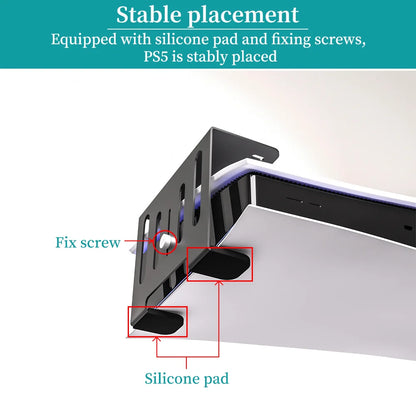 Under Desk Holder Stand for PS5 Console – Stealth Horizontal Mount Bracket for Disc & Digital Versions, Fast Delivery