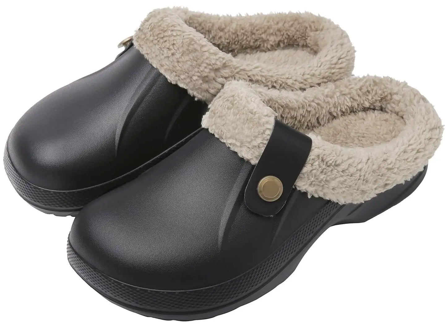 Bebealy Casual Women’s Garden Shoes & Warm Fluffy Men’s Waterproof Winter Slippers – Outdoor Antiskid Classic Leopard Design