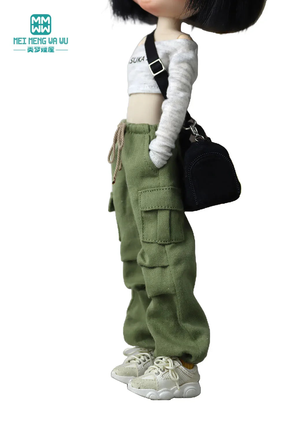 Blythe & Azone OB22/OB24 Doll Clothes — Fashion Jeans Overalls in Khaki, Army Green, Denim Blue, Pink & Black