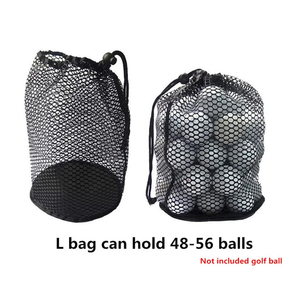 Lightweight Sports Mesh Golf Ball Carrying Bag – Nylon Drawstring Storage Pouch for 16/32/56 Balls, Durable Golf Practice and Training Ball Bag