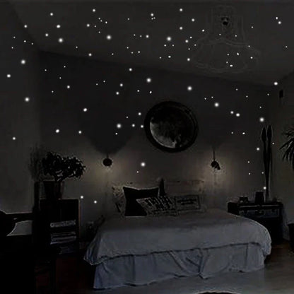 407PCS Glow in the Dark Luminous Wall Stickers - Stars Vinyl Decals for Kids Rooms & Party Decor