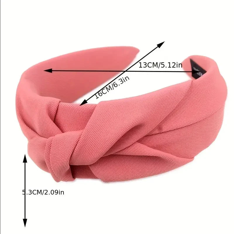 New Fashion Knotted Headbands for Women – Solid Color Cloth Hair Bands, Wide Soft Hair Hoop, Hair Accessories for Girls