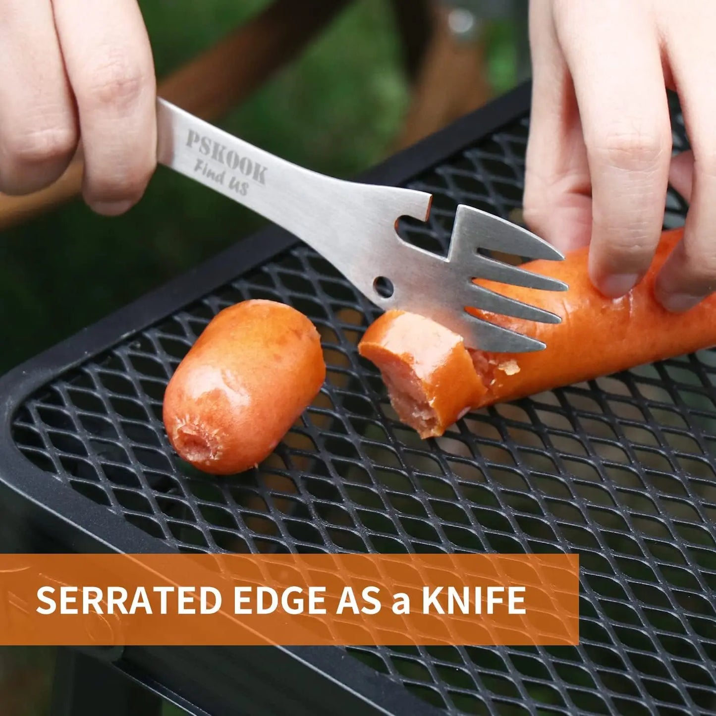 5-in-1 Tactical Spork — Stainless Steel Spoon, Fork, Knife, Can & Bottle Opener Combo for Camping & Hiking