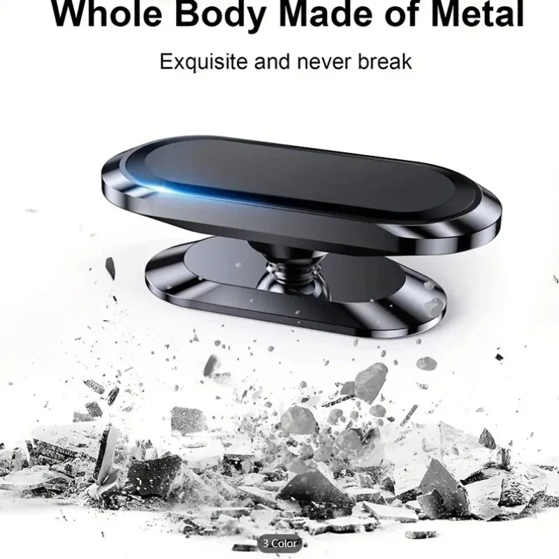 Magnetic Car Phone Holder - 360° Rotatable Mini Strip Shape Stand with Strong Metal Magnet for iPhone 14 & Huawei GPS Mount