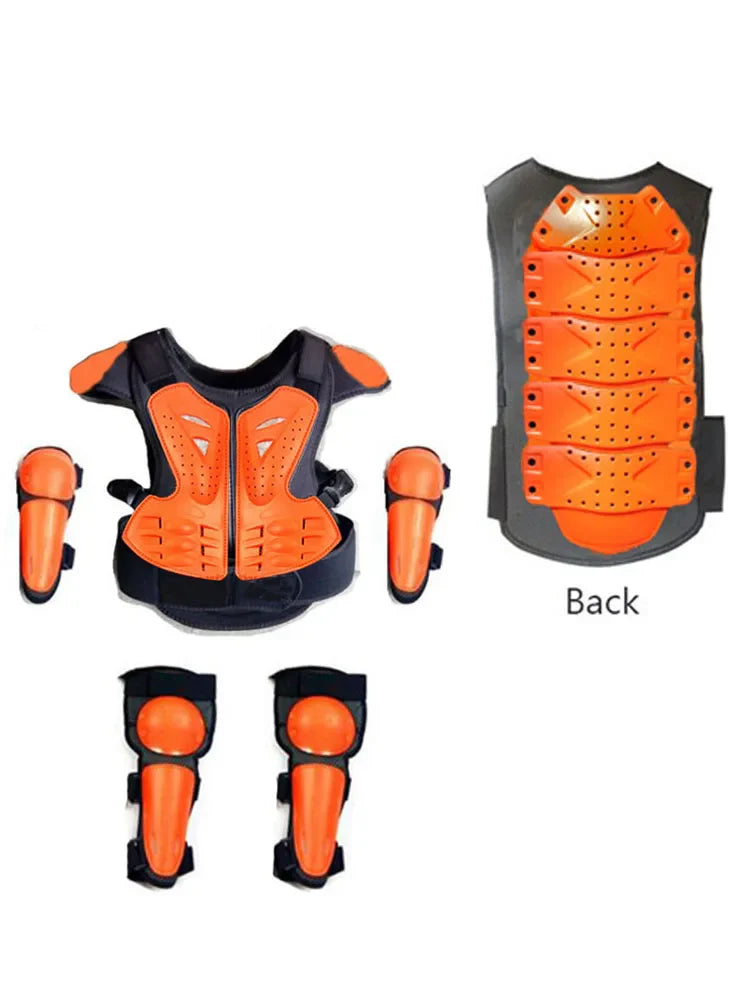 Full Body Protective Armor for Kids & Youth – Motocross, Skating Vest with Chest, Spine, Knee & Elbow Guards (0.8-1.6m)