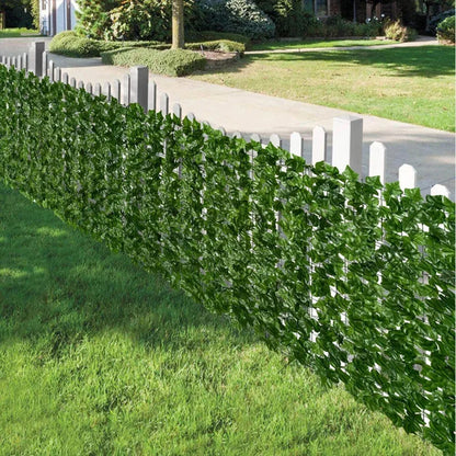 Artificial Ivy Hedge Green Leaf Fence Panels - 50x200cm Faux Privacy Screen for Home Outdoor Garden Balcony Decoration - 1x3m