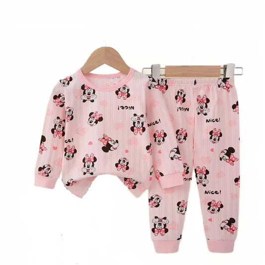 Spring Baby Girl Clothes Set – Cotton Minnie Toddler Tops & Pants, Soft Newborn Infant Outfit