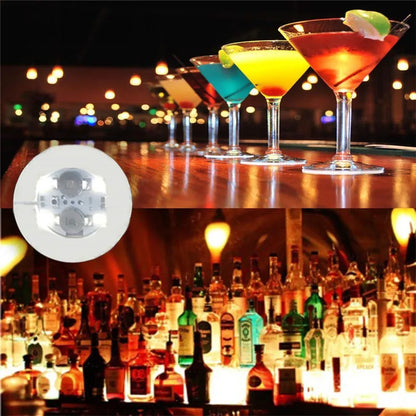 LED Wine Bottle Coasters — Colorful Glowing Stickers for Bar, Wedding, Party Lighting Decor (1/10/20/50PCS)