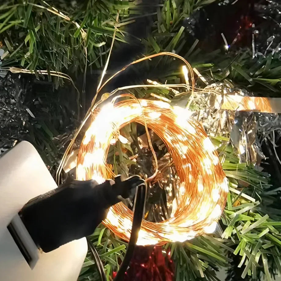 YzzKoo USB LED String Lights – Waterproof Copper/Silver Wire Fairy Lights for Christmas, Wedding & Party Decoration