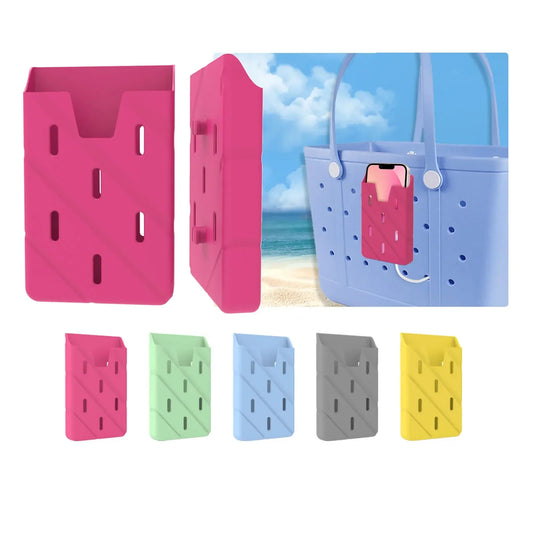 EVA Portable Silicone Phone Stand Storage Case – Multi-Color Charms, DIY Accessories Holder for Beach Bag