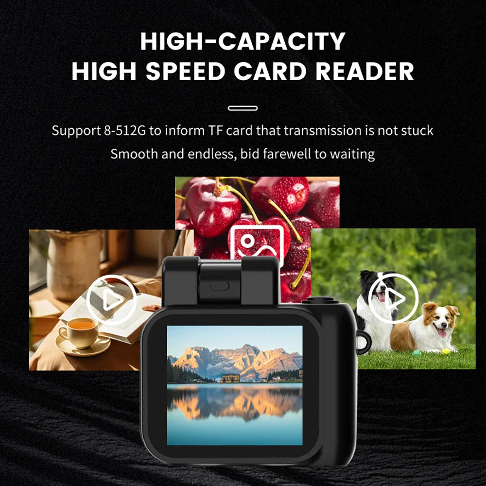 Y4000 Mini HD 1080P Camera with Screen – Portable Retro Compact Video Recorder with Flash and Battery Dock
