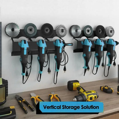Wall-Mount Angle Grinder Holder – Stand & Cable Storage Rack for Disc Grinders, Cutting and Polishing Machines