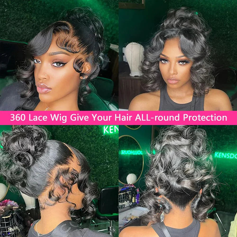 Invisi Strap 360 Lace Front Human Hair Wig – Preplucked 250% Density Body Wave HD Lace, Glueless Wig
