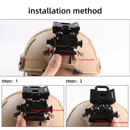 BOOIU Tactical Helmet Night Vision Mount – Metal NVG Mount for L4G24 PVS15/18 Goggles, Combat Helmet Accessories