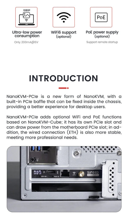 Sipeed NanoKVM-PCIe PiKVM – Mini Remote Control Server for Operation & Maintenance with HDMI