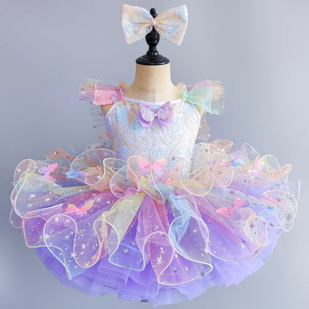 Girls Princess Ballet Tutu Dress - Elegant Stage Performance and Party Dance Costume