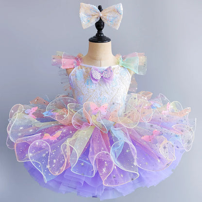 Girls Princess Ballet Tutu Dress - Elegant Stage Performance and Party Dance Costume