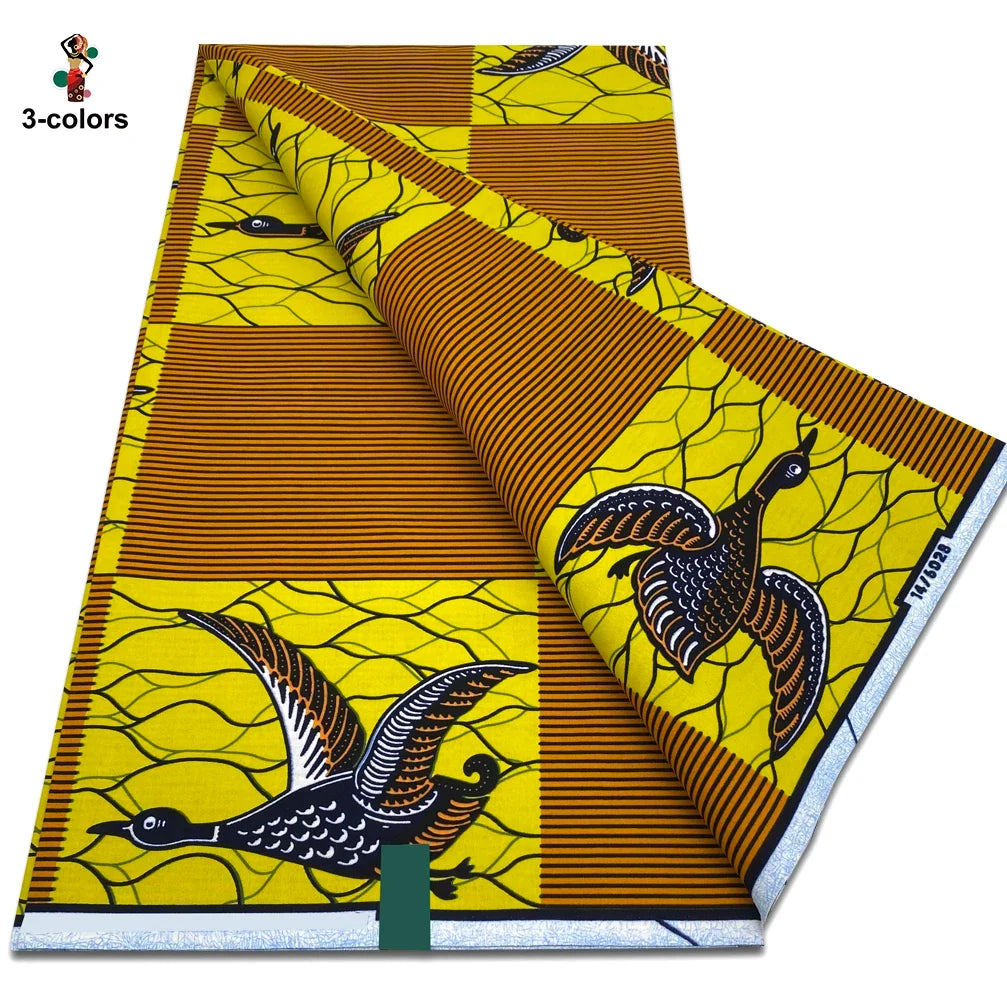Newest African Ankara Wax Fabric - 100% Cotton Soft Dutch Hollandais Pagne Print for Dresses & Sewing