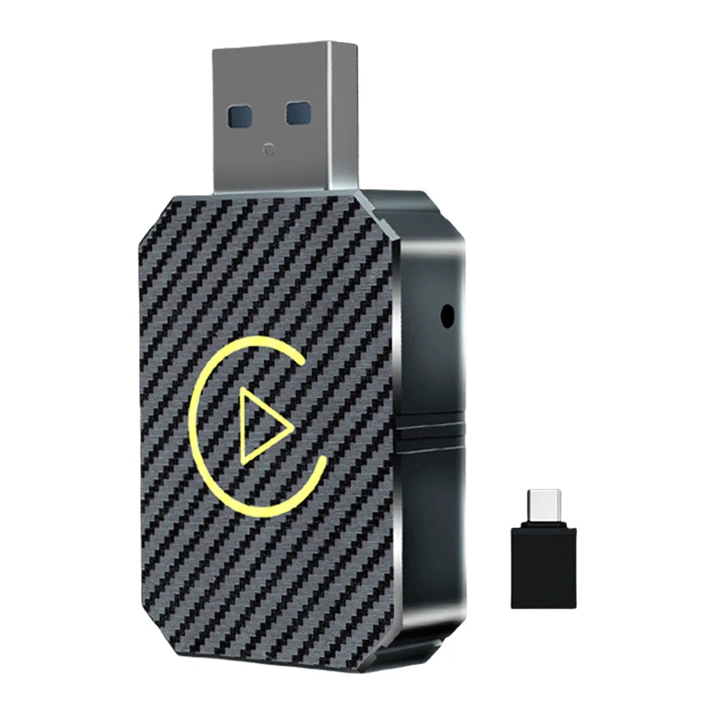 Wireless CarPlay & Android Auto Adapter — 2-in-1 Smart Mini Car AI Box with BT Wireless USB Dongle for OEM