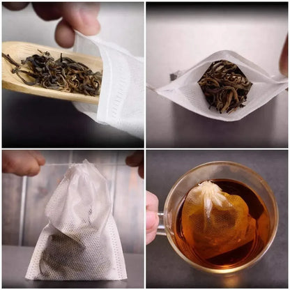 Disposable Empty Tea Bags with String – Scented Herb Filter Paper for Loose Tea, Kitchen Accessories