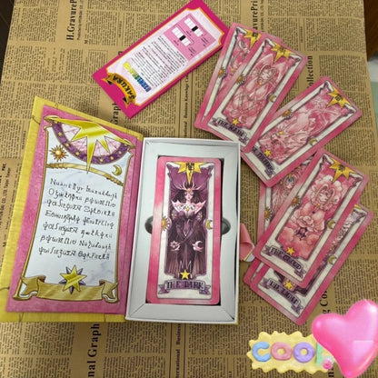 Card Captor Sakura Clow Cards – 60PCS Set with Box, Kinomoto Tarot Magic Book Cosplay Prop Toy