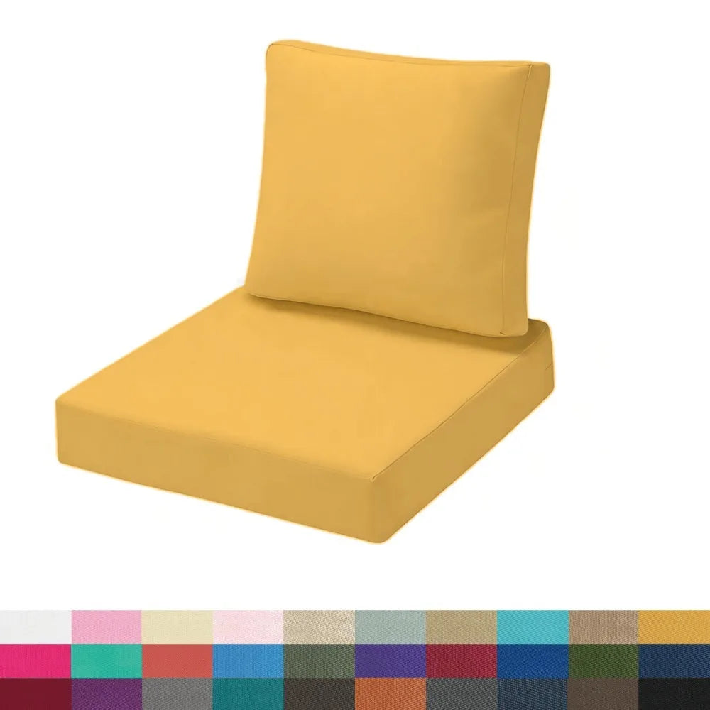 Custom Waterproof Seat & Back Cushion Set – Chair, Sofa & Bench Pads for Patio, Garden & Bay Window Comfort Decor