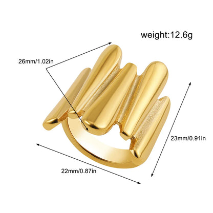 Vintage Stainless Steel Chunky Ring – Punk Irregular Adjustable Open Ring for Women, Wedding Jewelry Gift