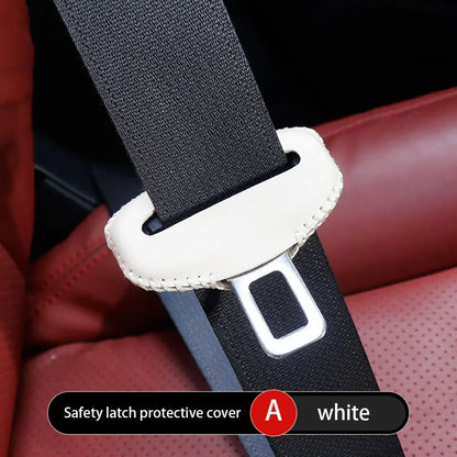 Universal Car Seat Belt Buckle Cover — PU Leather Anti-Collision Protector for Car Interior Accessories