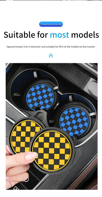 2pcs Car Cup Holder Anti-Slip Coasters — Premium PVC Universal Fit, Interior Accessories for Most Vehicles