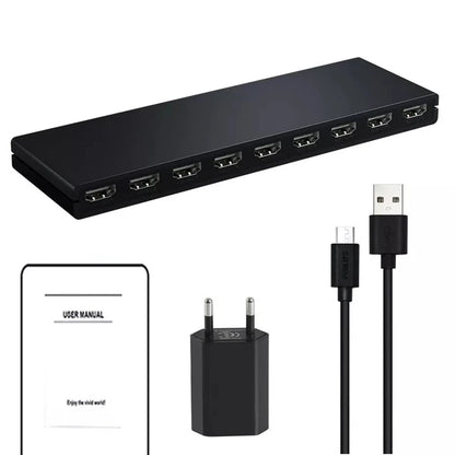 HDMI Splitter 1x8 4K 30Hz — 8-Port Video Distributor Converter, HDCP1.4 for PC, Laptop, PS4, DVD, Projector, TV