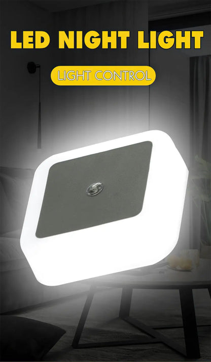 LED Night Light – Smart Motion Sensor Mini Wall Lamp, EU/UK/US Plug for Bedroom, Hallway, Corridors, Stairs, Bedside