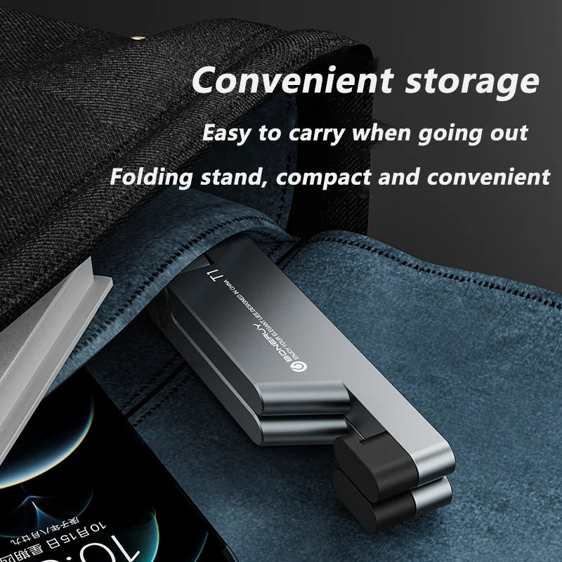 Compact T1 Universal Aluminum Folding Desk Mount Holder: Portable Mini Size Bracket Stand for Mobile Phones - Convenient Cradle for Cellphones