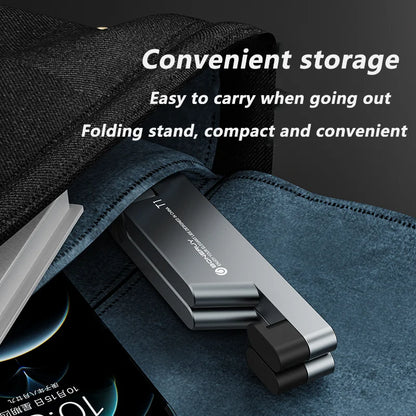 Compact T1 Universal Aluminum Folding Desk Mount Holder: Portable Mini Size Bracket Stand for Mobile Phones - Convenient Cradle for Cellphones