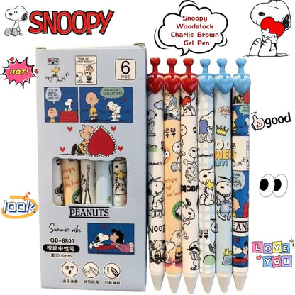 Snoopy Woodstock Gel Pen - Cute Charlie Brown Cartoon Quick-Drying Pen for Students & Creative Writing