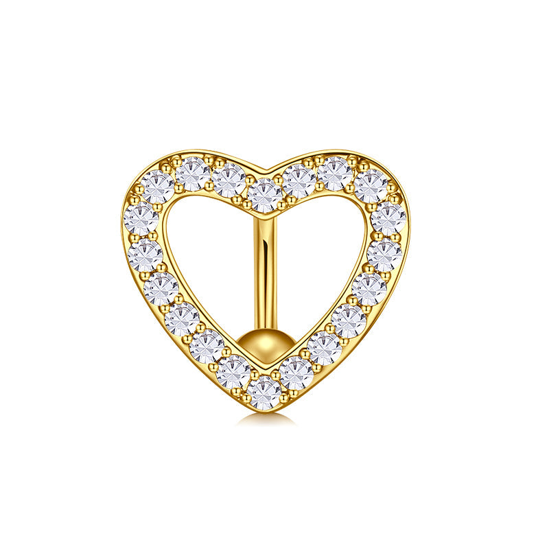 Trendy Women’s Belly Button Ring – Stainless Steel Dangle Navel Piercing with Crystal Flower Punk Jewelry