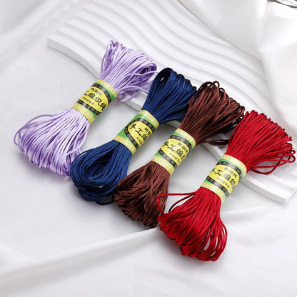 20m/Lot Chinese Knotting Silk Macrame Cord – 1.5mm & 2mm Nylon Black Satin Beading & Shamballa Thread