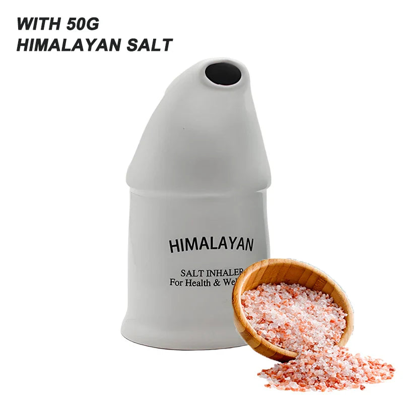 Ceramic Himalayan Salt Inhaler Humidifier | Portable Respiratory Cleaner & Stress Reliever