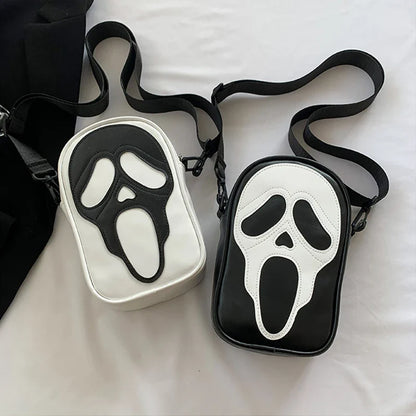 Halloween Ghost Crossbody Bag — Skull Shoulder Bag for Women & Girls, Y2K Punk Hiphop Skeleton Handbag