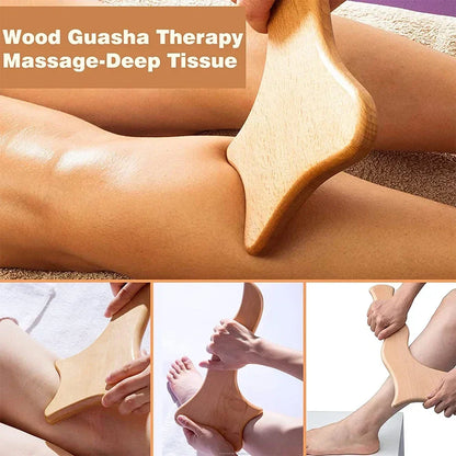 Wooden Lymphatic Drainage & Anti-Cellulite Massage Tools – Gua Sha for Body Shaping & Sore Muscle Relief