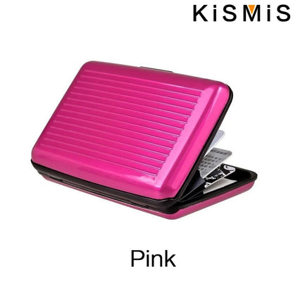KISMIS RFID Metal Wallet – Business ID & Credit Card Protector for Men & Women, Card Holder with Package Box