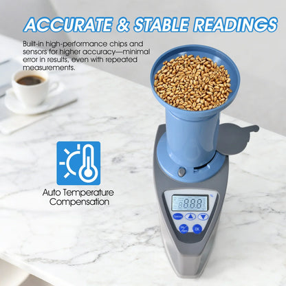 Grain Moisture Meter – LCD Moisture Tester for 20+ Grains with Weight, Density & Temperature Measurement