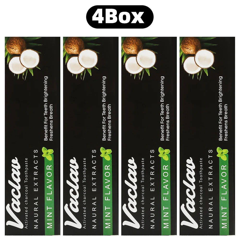 Activated Charcoal Mint Toothpaste – Natural Teeth Whitening, Plaque Removal, No Artificial Colors