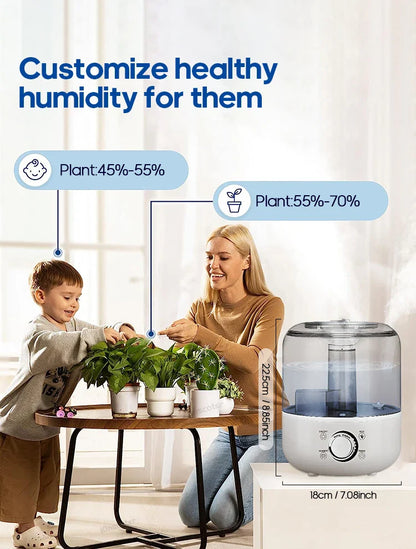 KINSCOTER 3L Air Humidifier – Large Capacity Aroma Diffuser with Remote Control & Timer for Home and Plants