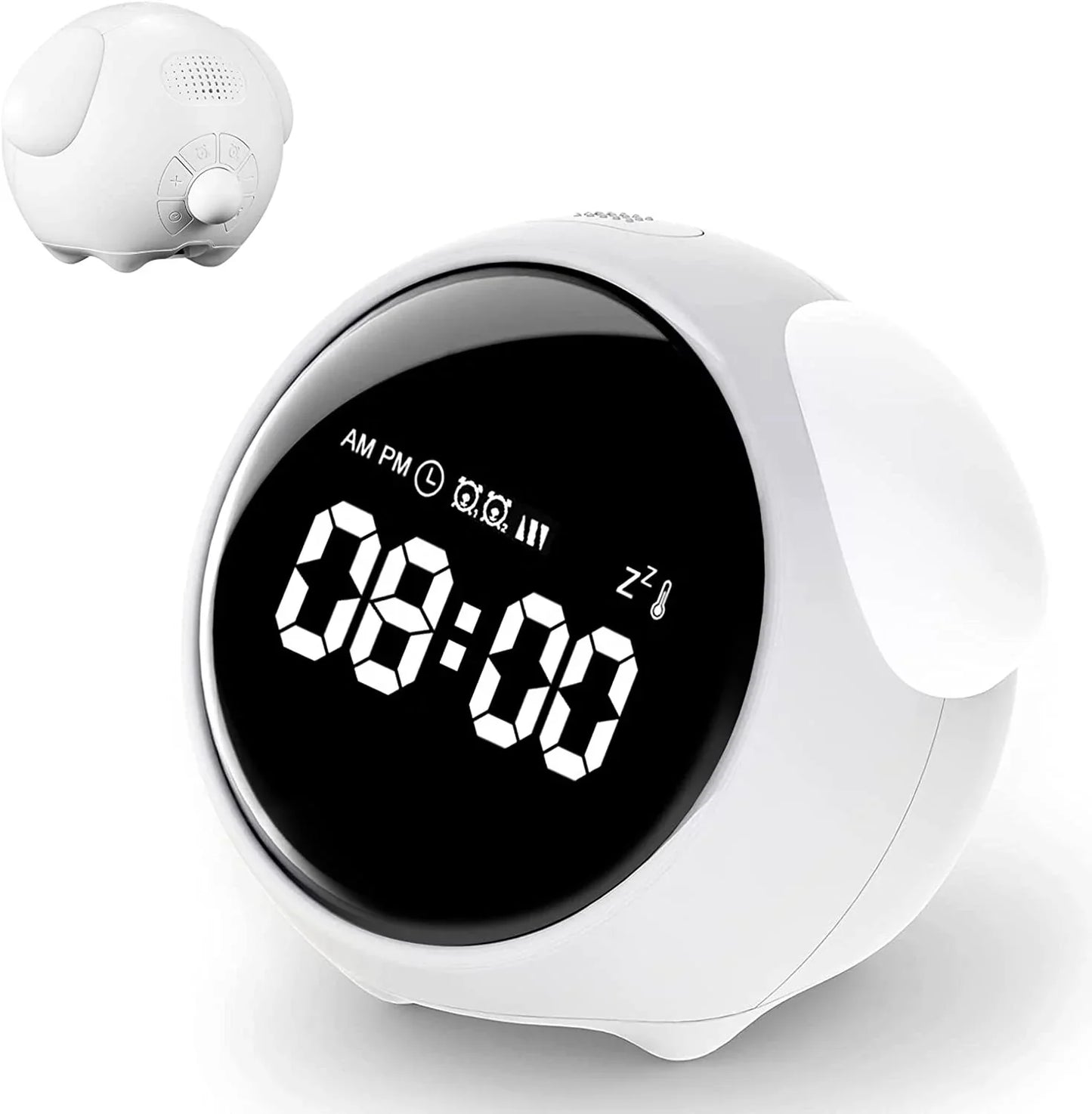 Digital Kids Alarm Clock with Light — Cute Cartoon Emotion Table Clock for Children