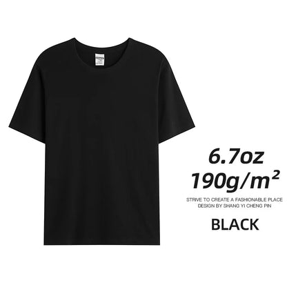 Men's & Women's 190gsm Combed Cotton T-Shirt - Solid Color Custom Team & Casual Summer Tee