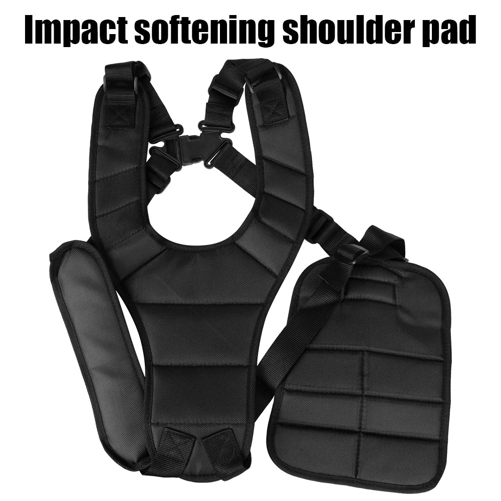 Double Trimmer Shoulder Harness Strap Belt for Lawn Mower, Power Pruner, and Brush Cutter - Adjustable Garden Tool Band