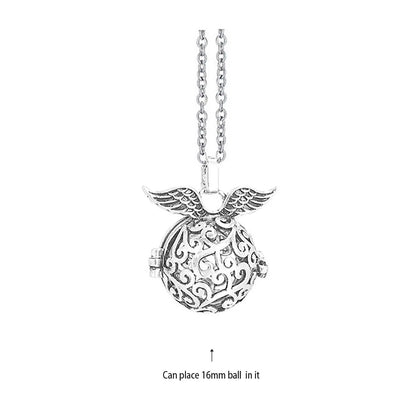 Vintage Mexico Angel Ball Chime Necklace – Antique Locket Aromatherapy Essential Oil Diffuser