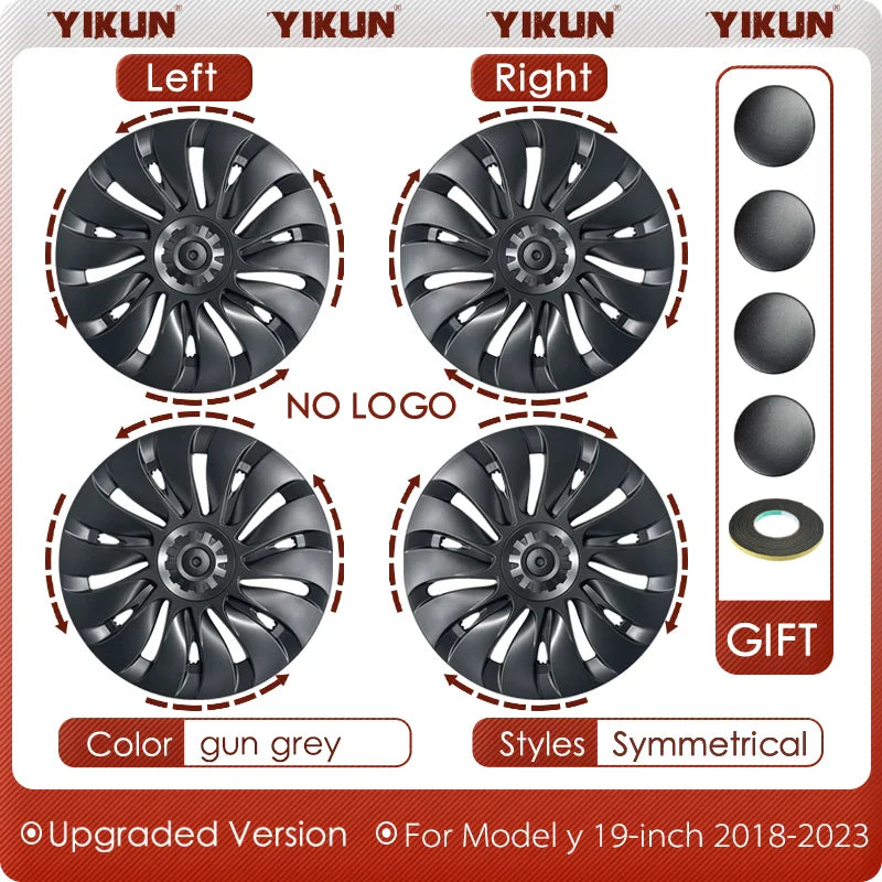 4PCS HubCap Performance Rim Covers – Replacement Wheel Caps for Tesla Model Y 19-Inch (2018-2024)