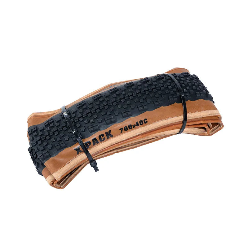 ONTRACK Folded Gravel Tire 700x38C/40C/45V – X-Pack 30TPI, Brown Wall Black